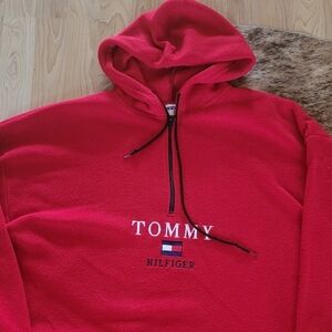 Vintage Tommy Hilfiger 1/4 Zip Hooded Fleece